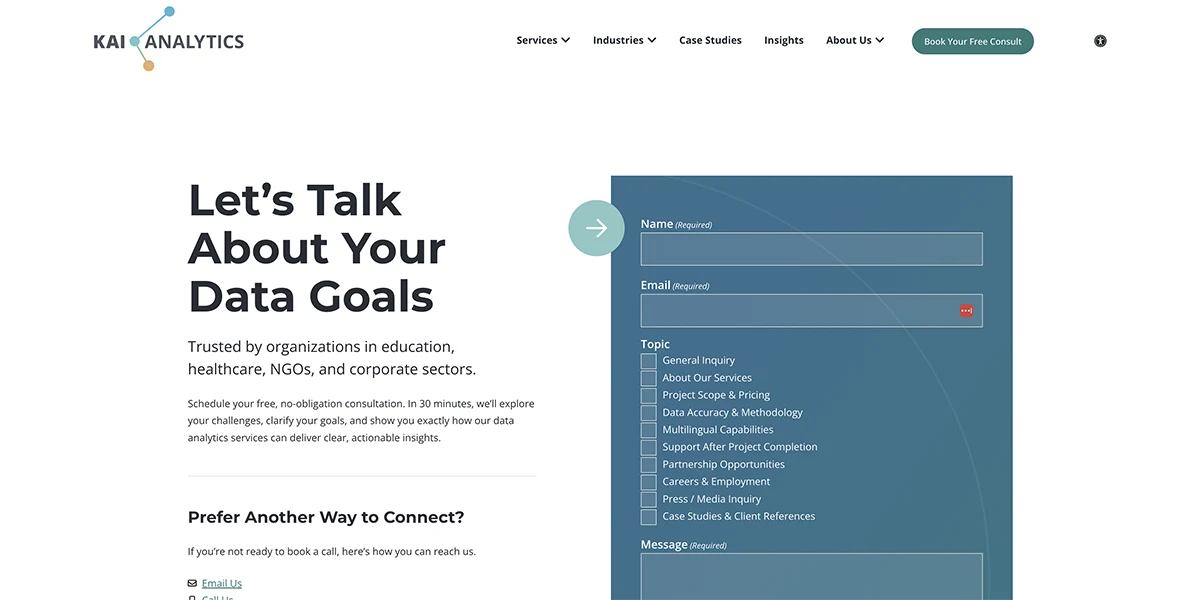 Book Your Free Insight Strategy Consultation | Kai Analytics